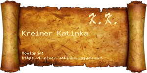 Kreiner Katinka névjegykártya